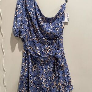 Nine West Blue and Orange Patterned Dress